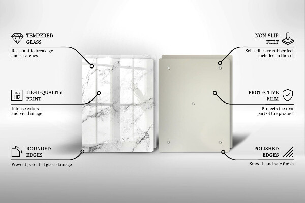 Steklena podloga za rezanje Elegantna tekstura marmorja