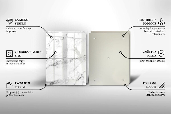 Steklena podloga za rezanje Elegantna tekstura marmorja