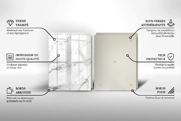 Steklena podloga za rezanje Elegantna tekstura marmorja