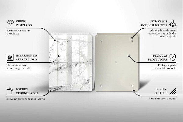 Steklena podloga za rezanje Elegantna tekstura marmorja