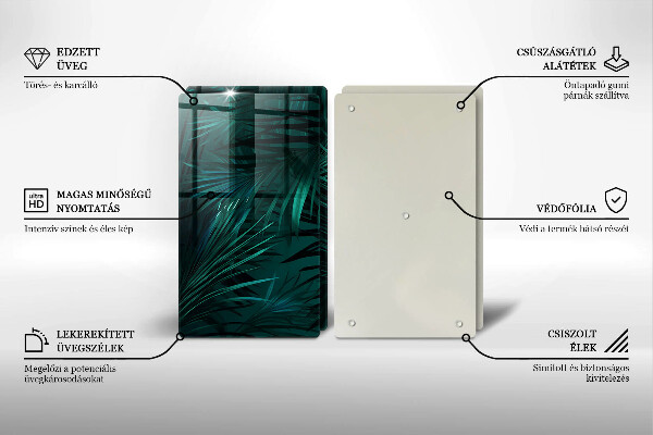 Steklena podloga za rezanje Listi divje džungle