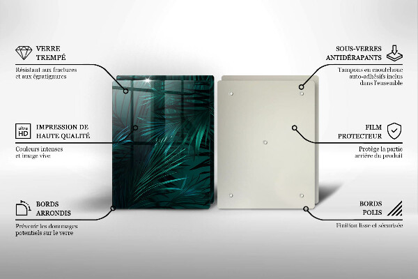 Steklena podloga za rezanje Listi divje džungle