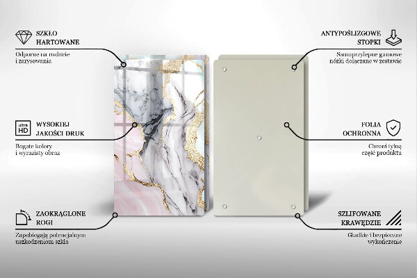 Steklena podloga za rezanje Pastelni marmor