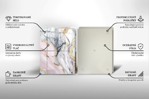 Steklena podloga za rezanje Pastelni marmor