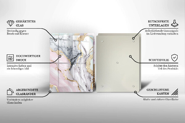 Steklena podloga za rezanje Pastelni marmor