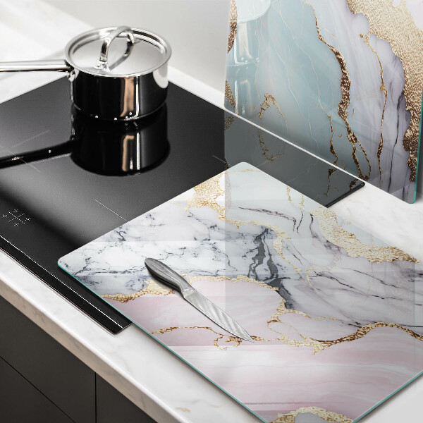 Steklena podloga za rezanje Pastelni marmor