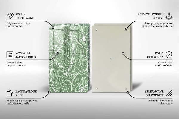 Steklena podloga za rezanje Linearni listi