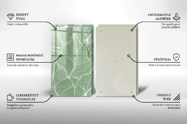 Steklena podloga za rezanje Linearni listi