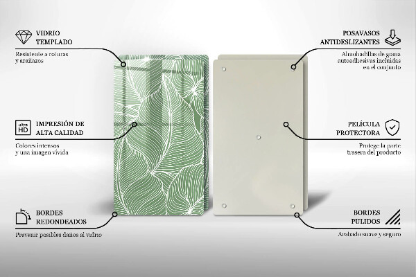 Steklena podloga za rezanje Linearni listi