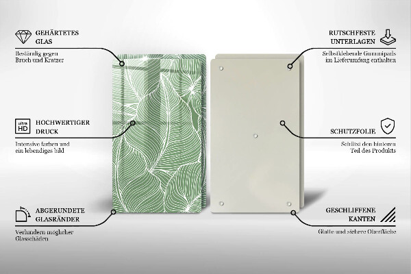 Steklena podloga za rezanje Linearni listi