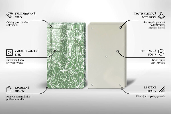 Steklena podloga za rezanje Linearni listi