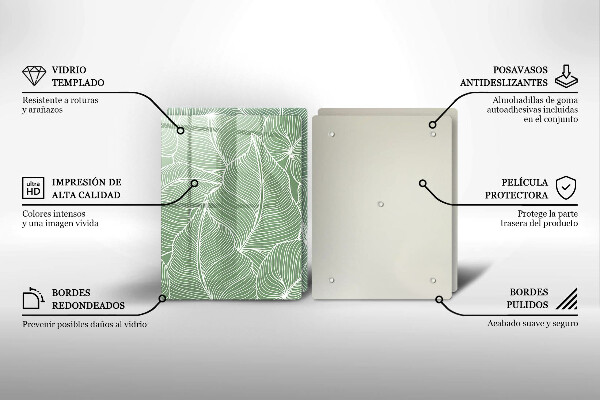 Steklena podloga za rezanje Linearni listi