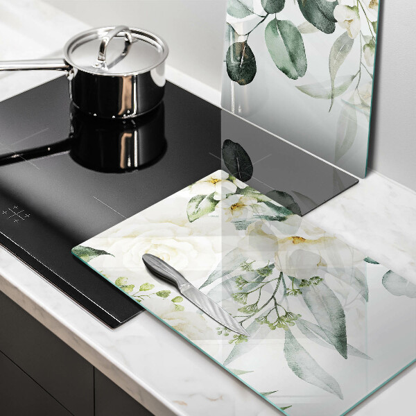 Steklena podloga za rezanje Akvarelne rože