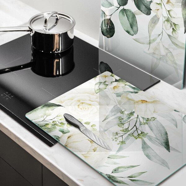 Steklena podloga za rezanje Akvarelne rože