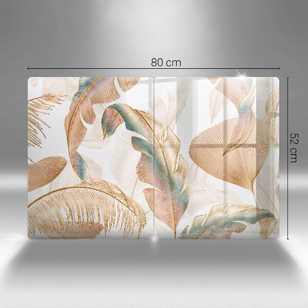 Steklena podloga za rezanje Boho perje in listi