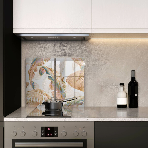 Steklena podloga za rezanje Boho perje in listi