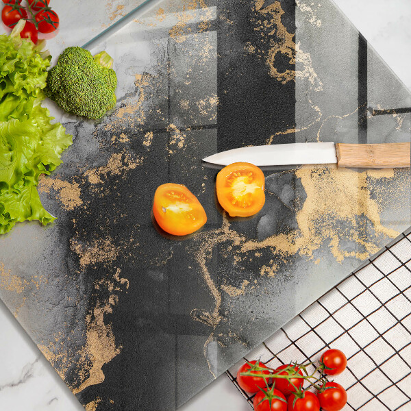 Steklena podloga za rezanje Abstrakcija z zlatom