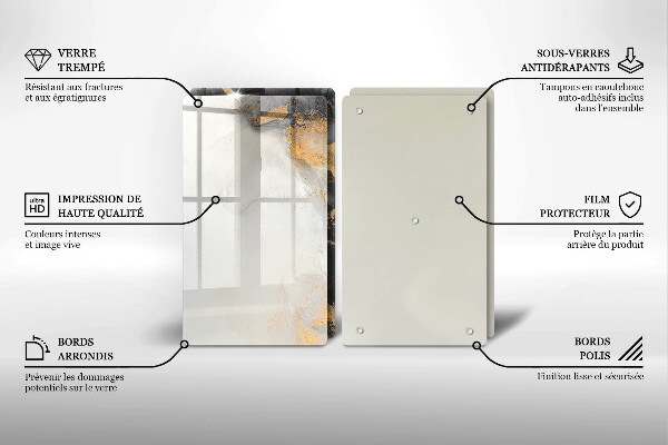 Steklena podloga za rezanje Abstrakcija z zlatom