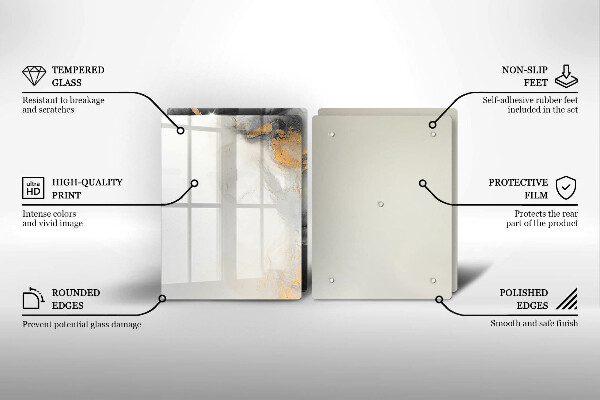 Steklena podloga za rezanje Abstrakcija z zlatom
