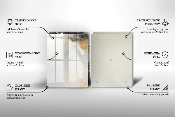 Steklena podloga za rezanje Abstrakcija z zlatom