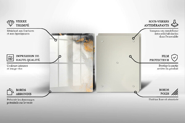 Steklena podloga za rezanje Abstrakcija z zlatom