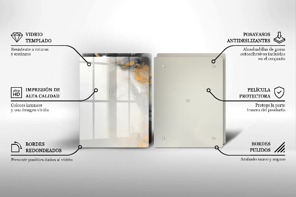 Steklena podloga za rezanje Abstrakcija z zlatom