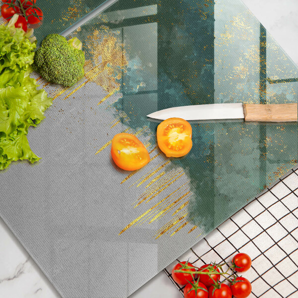 Steklena podloga za rezanje Abstrakcija z zlatom
