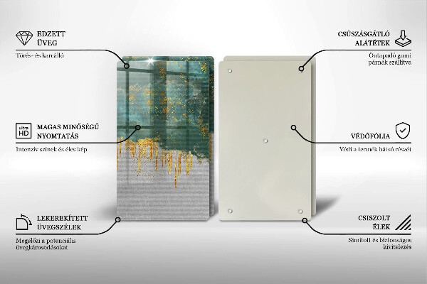 Steklena podloga za rezanje Abstrakcija z zlatom