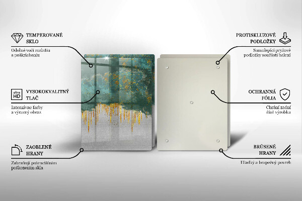 Steklena podloga za rezanje Abstrakcija z zlatom