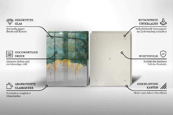 Steklena podloga za rezanje Abstrakcija z zlatom