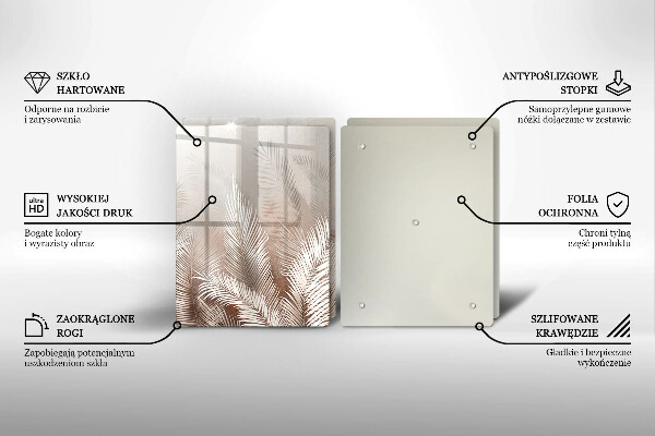 Steklena podloga za rezanje Boho rastlinski listi