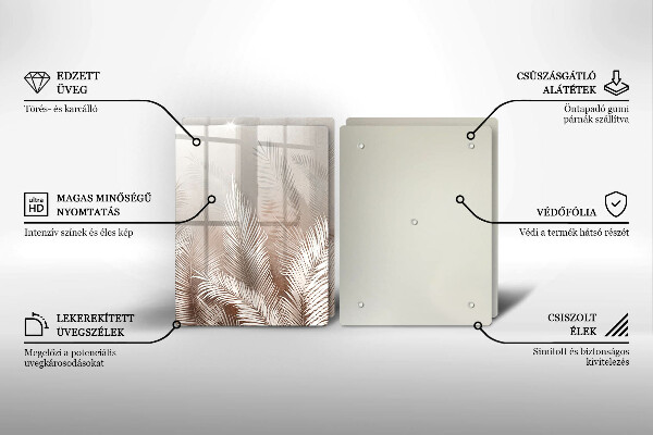 Steklena podloga za rezanje Boho rastlinski listi