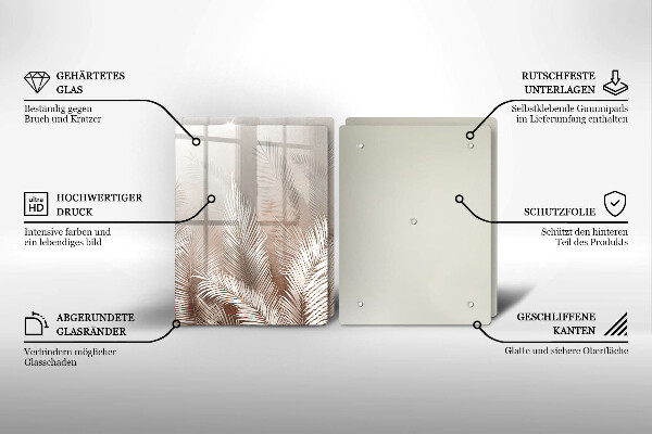 Steklena podloga za rezanje Boho rastlinski listi