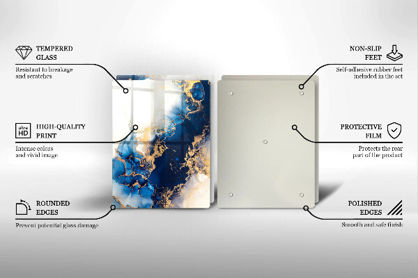 Steklena podloga za rezanje Abstrakcija z modro