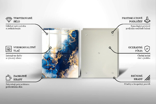 Steklena podloga za rezanje Abstrakcija z modro