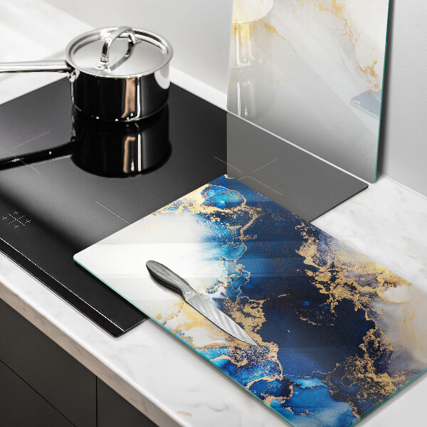 Steklena podloga za rezanje Abstrakcija z modro