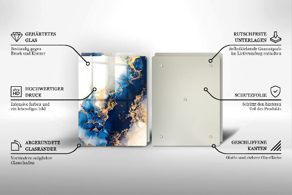 Steklena podloga za rezanje Abstrakcija z modro