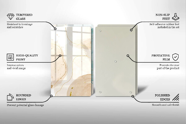 Steklena podloga za rezanje Svetle boho oblike