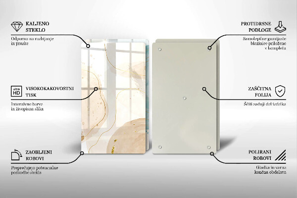 Steklena podloga za rezanje Svetle boho oblike