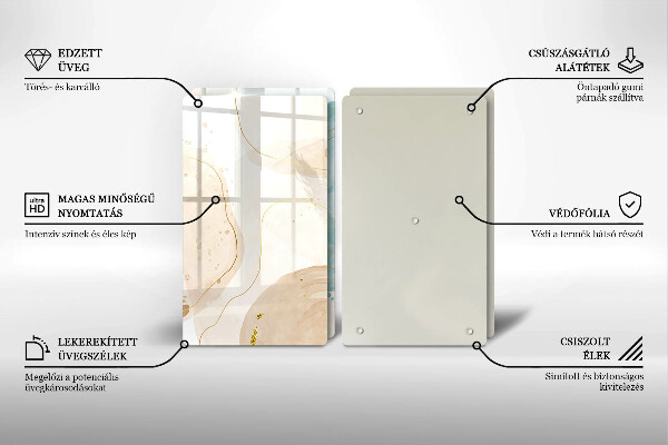 Steklena podloga za rezanje Svetle boho oblike