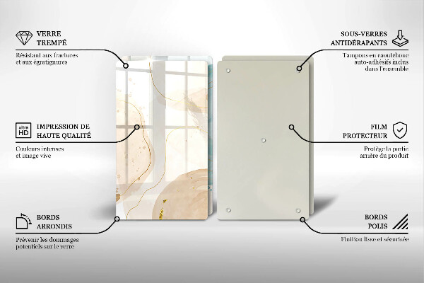 Steklena podloga za rezanje Svetle boho oblike