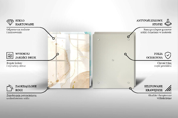 Steklena podloga za rezanje Svetle boho oblike