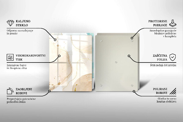 Steklena podloga za rezanje Svetle boho oblike