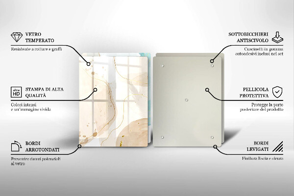 Steklena podloga za rezanje Svetle boho oblike