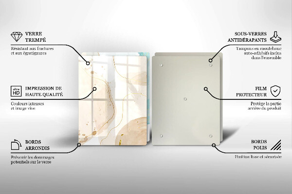 Steklena podloga za rezanje Svetle boho oblike