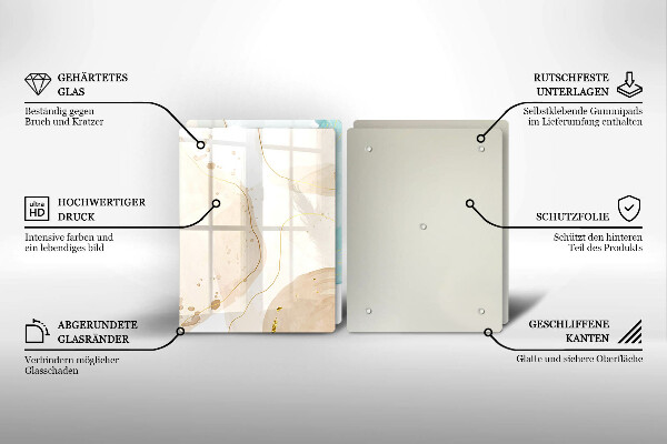 Steklena podloga za rezanje Svetle boho oblike