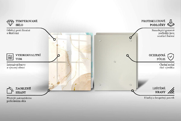 Steklena podloga za rezanje Svetle boho oblike