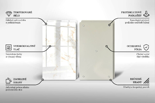 Steklena podloga za rezanje Eleganten marmorni kamen