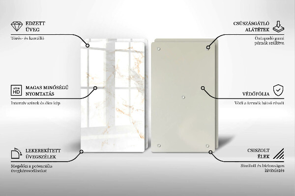 Steklena podloga za rezanje Eleganten marmorni kamen