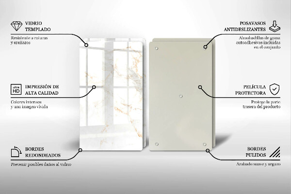 Steklena podloga za rezanje Eleganten marmorni kamen